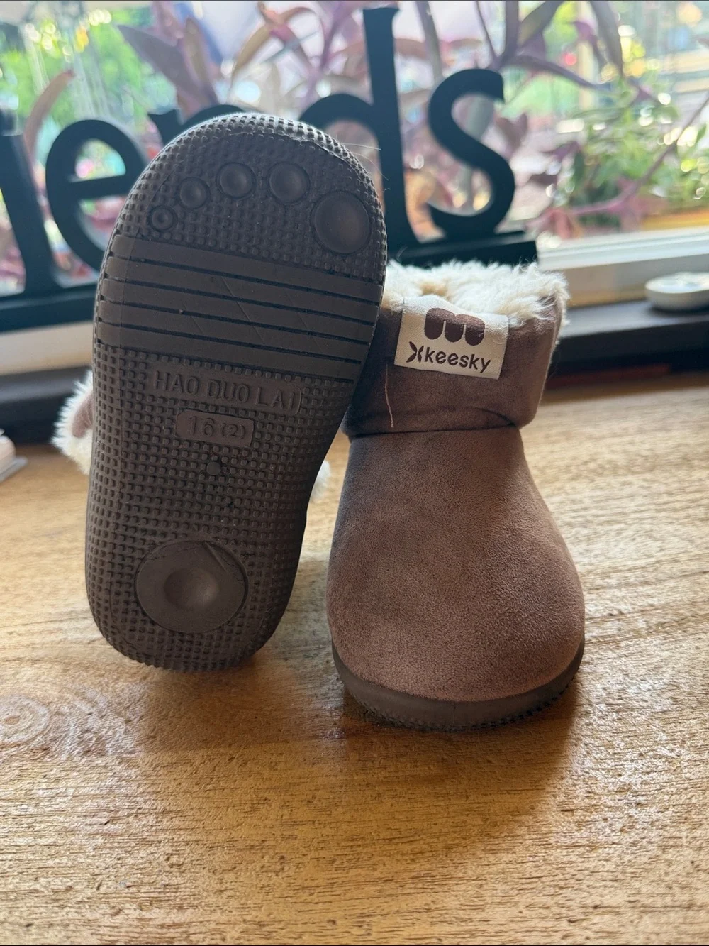 Keesky toddlers Brown Faux-Suede Winter Boots with Sherpa Lining